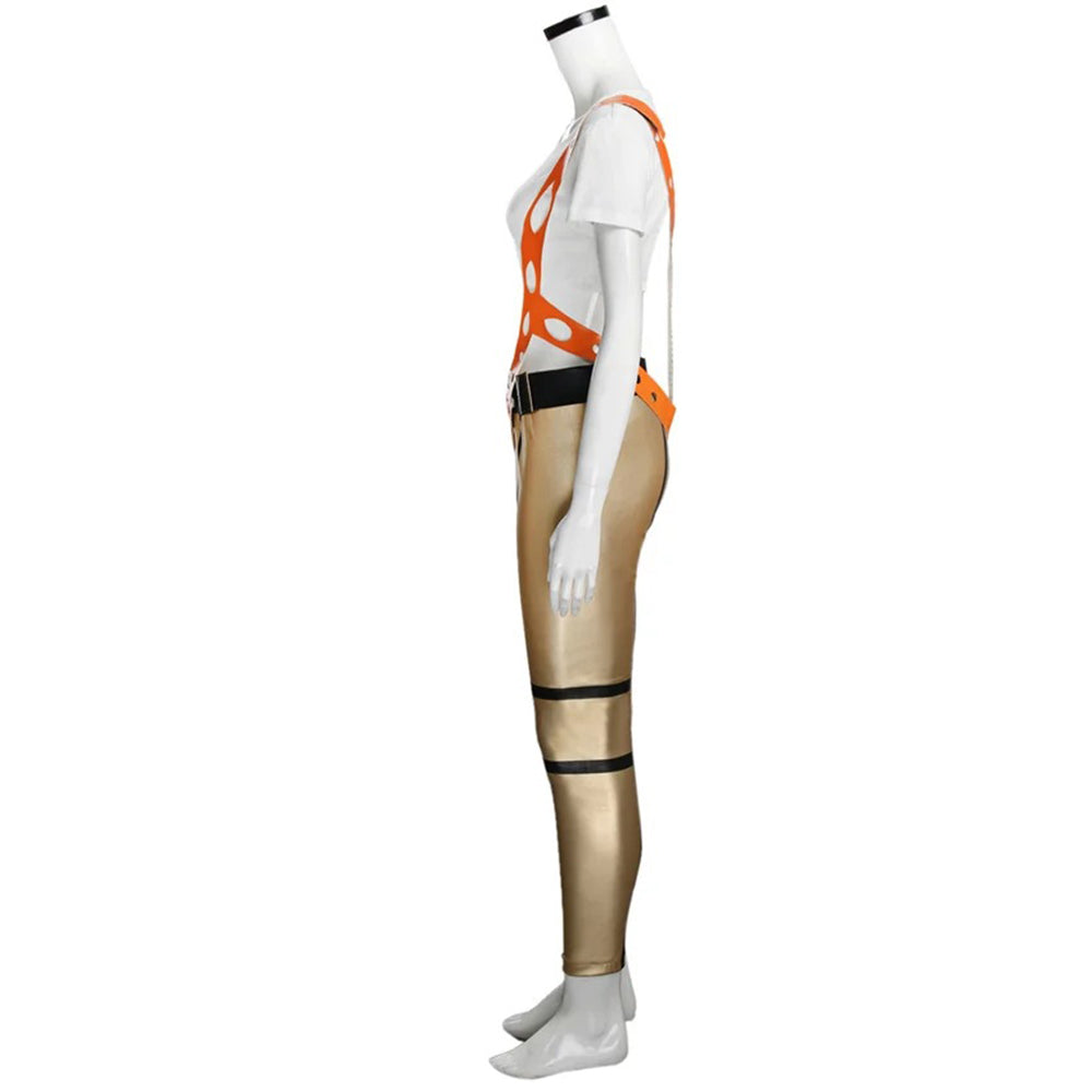 Il Quinto Elemento Costume Cosplay Leeloo Tuta Attillata Pantaloni Maglietta Corta