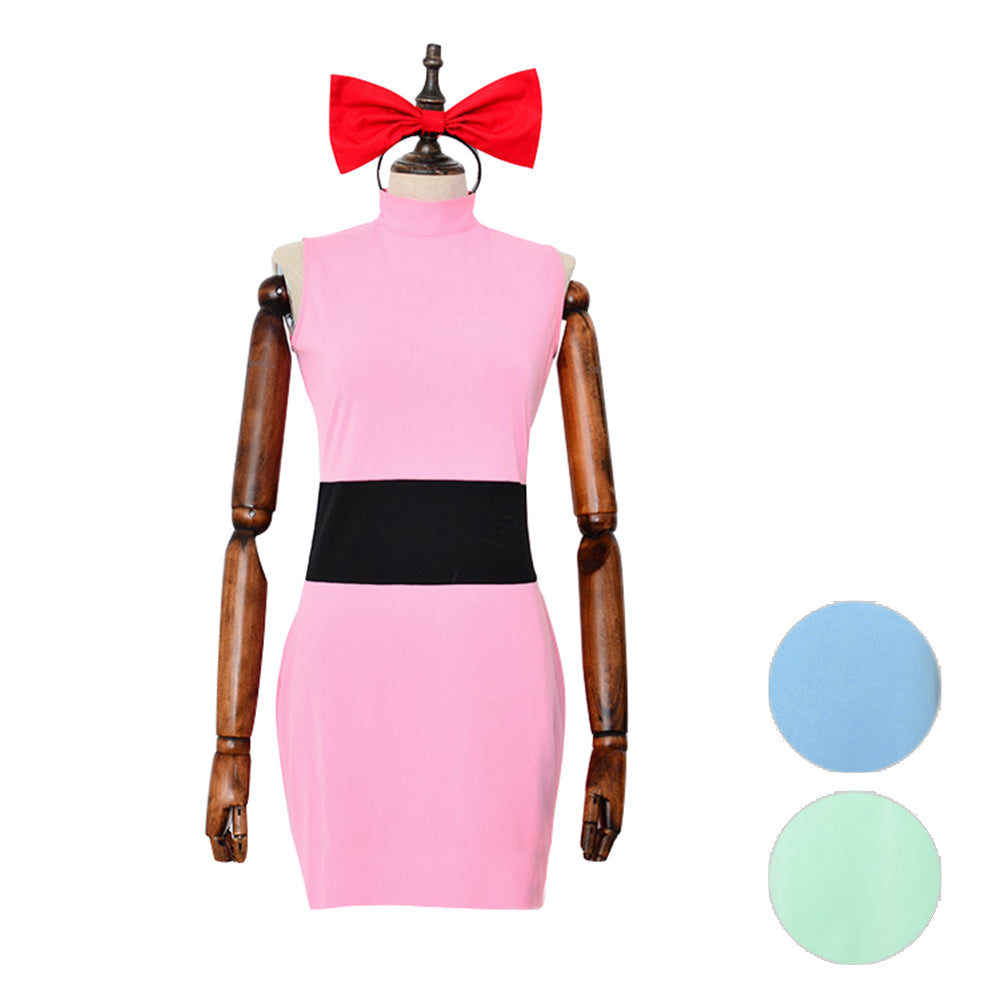 Costume delle Superchicche Blossom Rosa Blu Verde Mini Abito Elegante