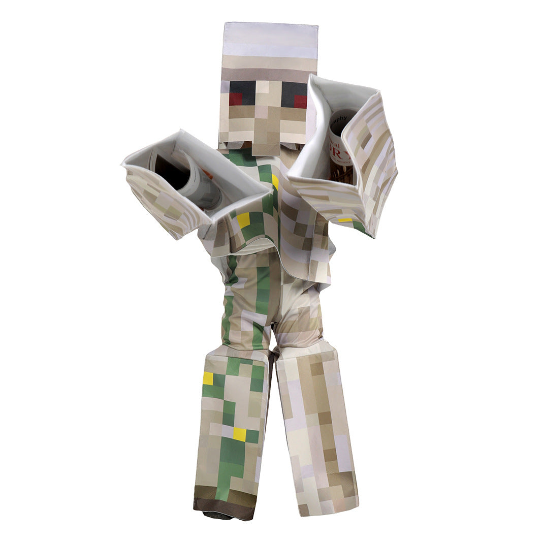 Costume da scheletro di Minecraft per bambini, ragazzi e ragazze per Halloween