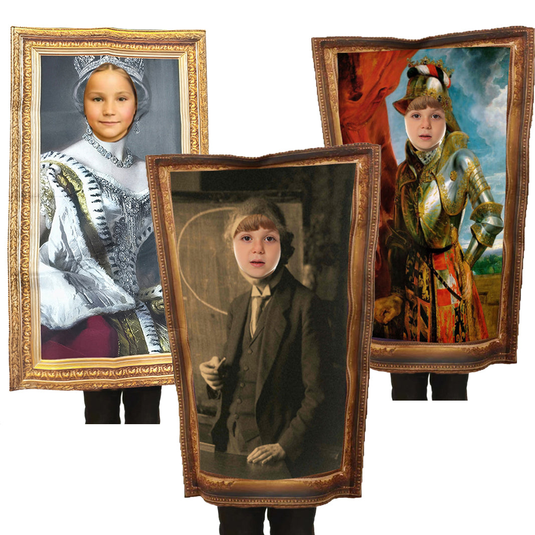 Murales divertenti parodia Costume Mona Lisa ragazza francese Einstein Marie Curie Re Regina Vittoria Cavaliere