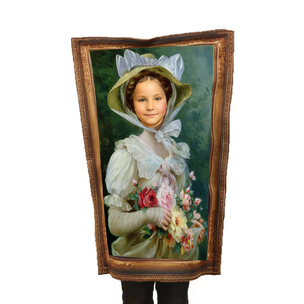 Murales divertenti parodia Costume Mona Lisa ragazza francese Einstein Marie Curie Re Regina Vittoria Cavaliere