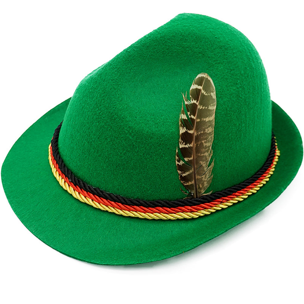 Cappello piumato da jazz panamense alpino tedesco birra Monaco Halloween