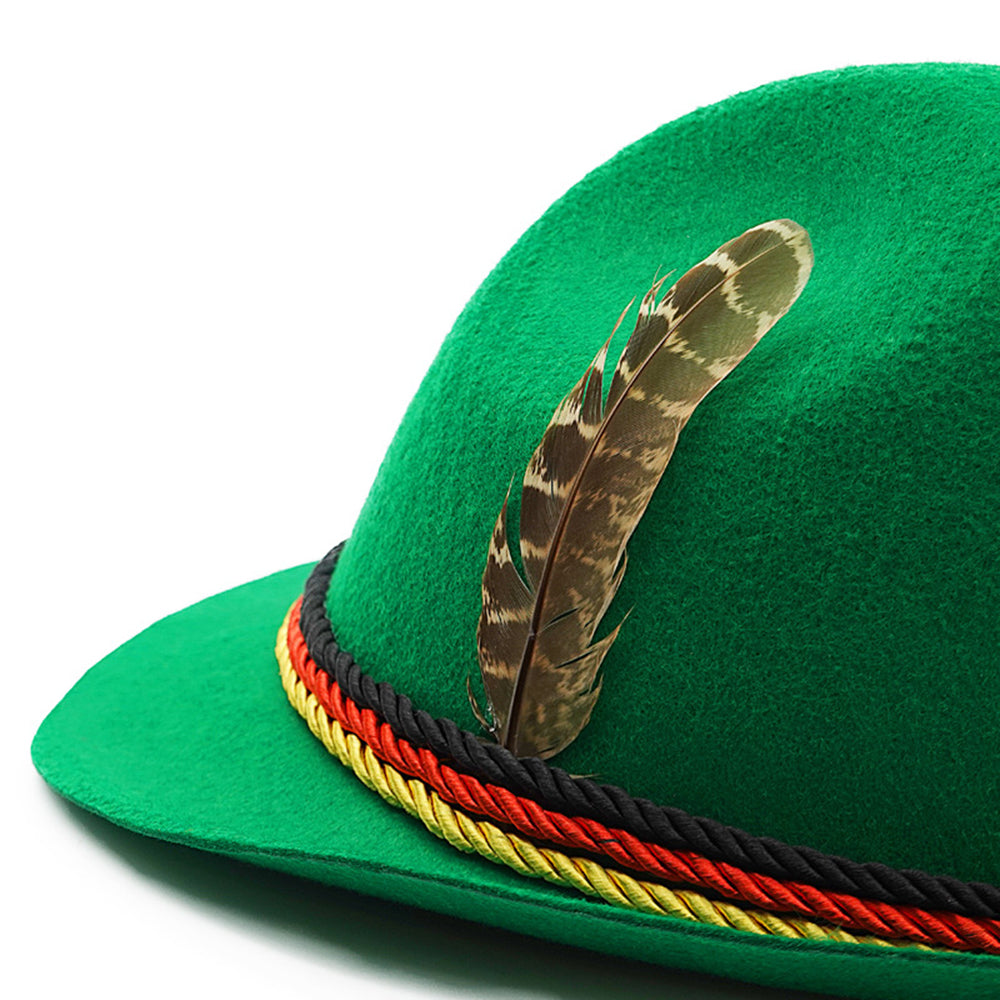 Cappello piumato da jazz panamense alpino tedesco birra Monaco Halloween