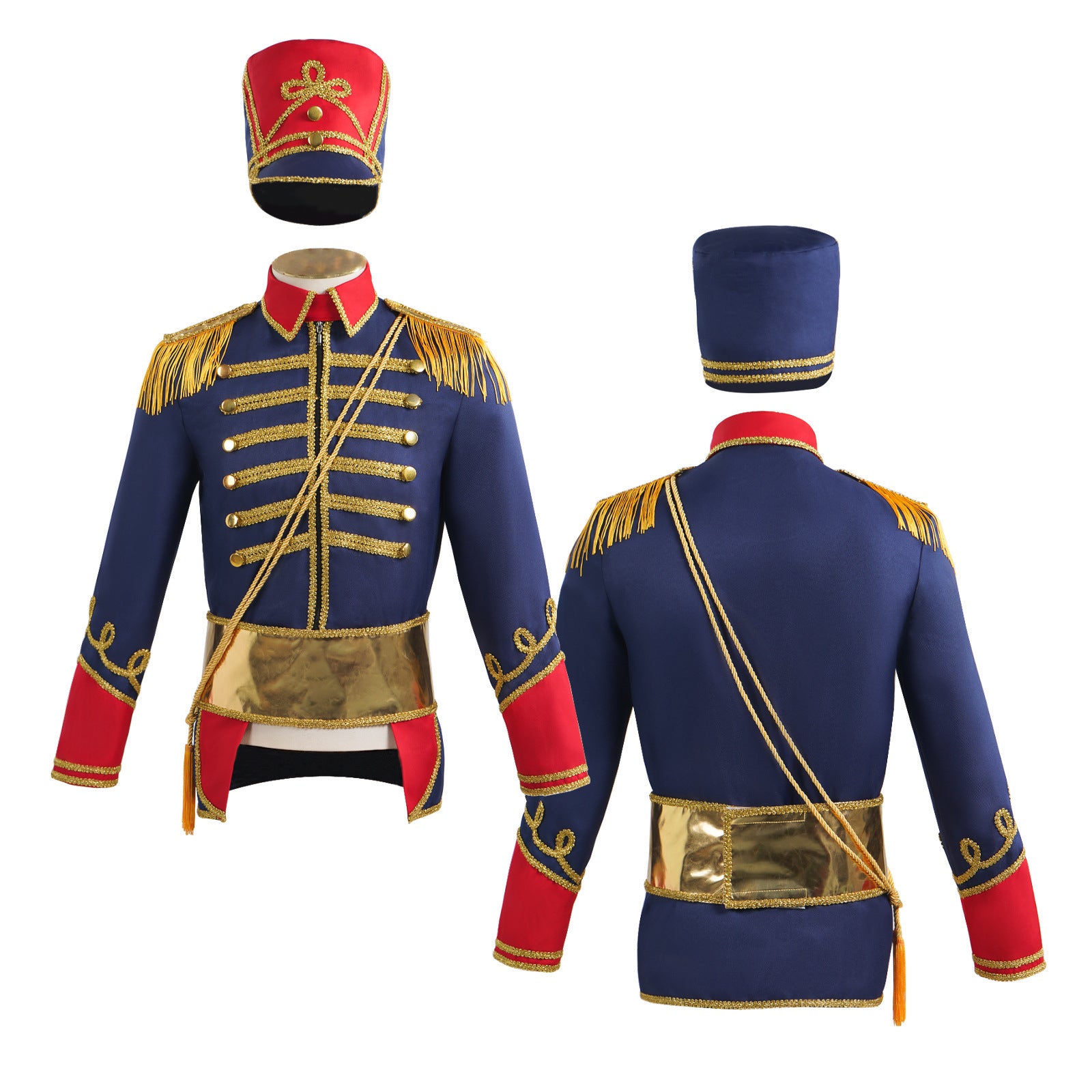 Giacca da parata da tamburino, giacca da principe reale, tunica da ussaro britannico, costume da uomo per Halloween