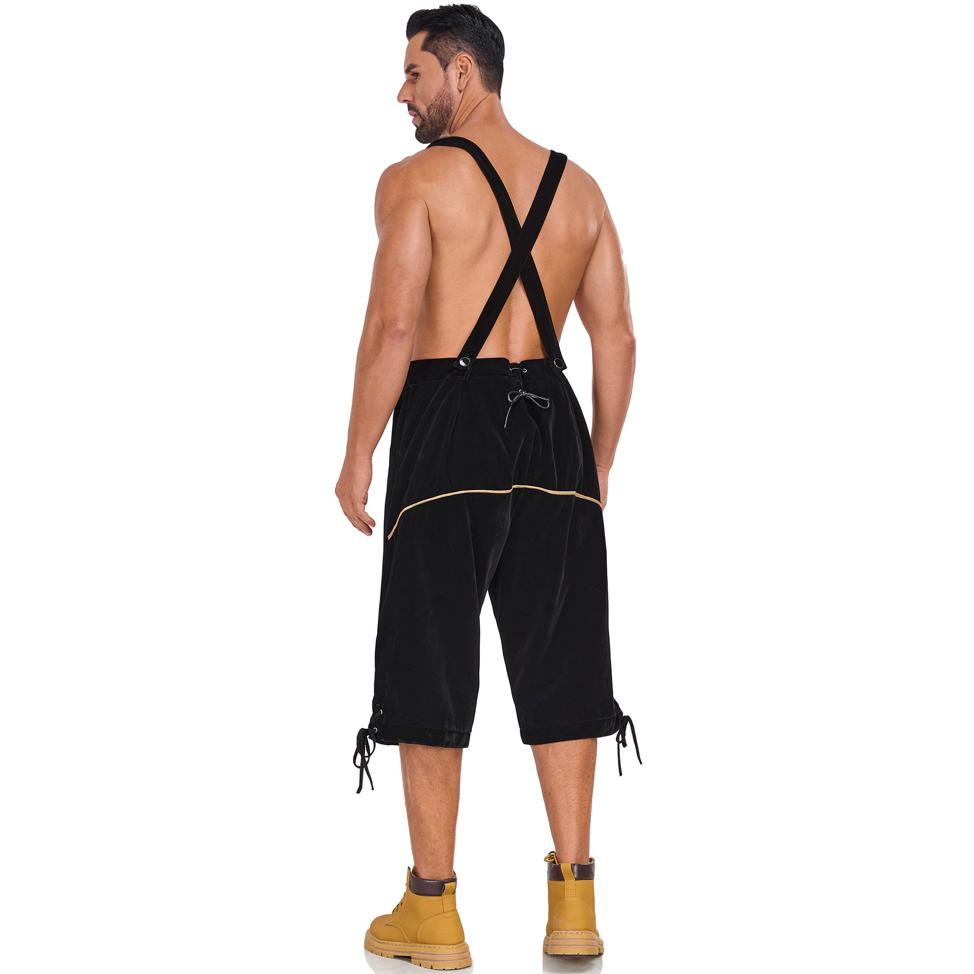 Costume bavarese tedesco da uomo per Oktoberfest Pantaloni salopette in velluto Halloween
