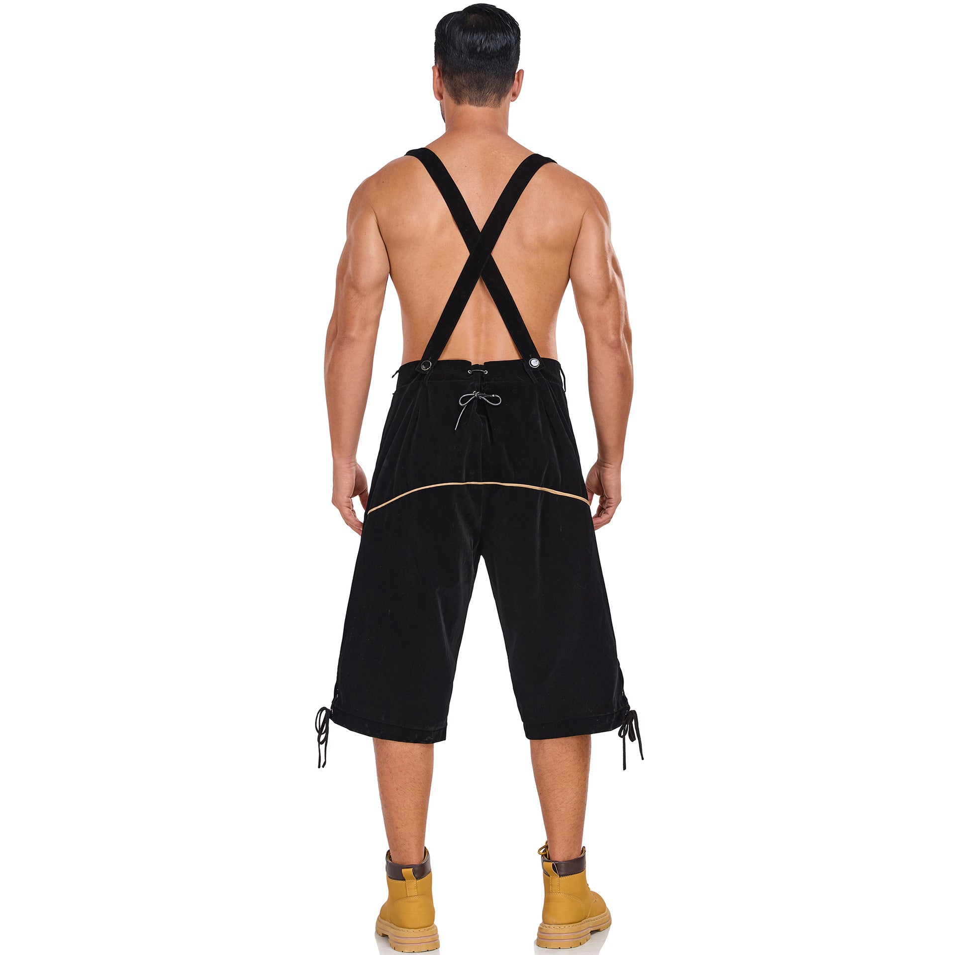 Costume bavarese tedesco da uomo per Oktoberfest Pantaloni salopette in velluto Halloween