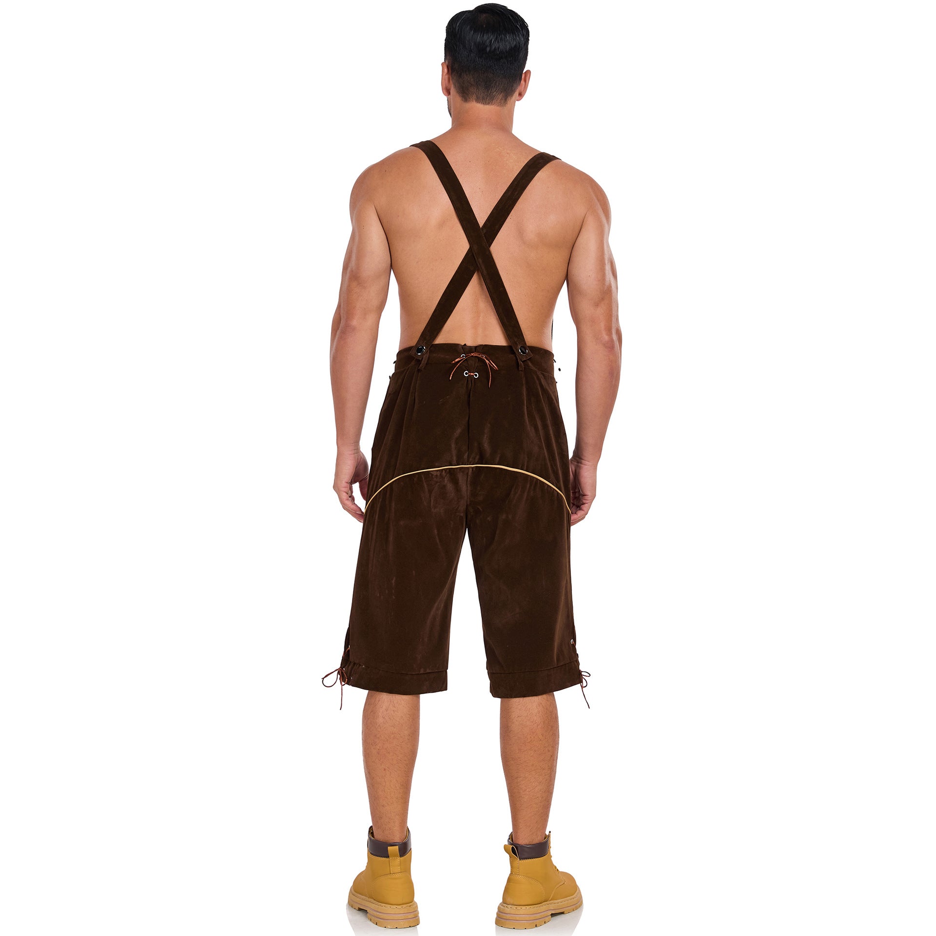 Costume bavarese tedesco da uomo per Oktoberfest Pantaloni salopette in velluto Halloween