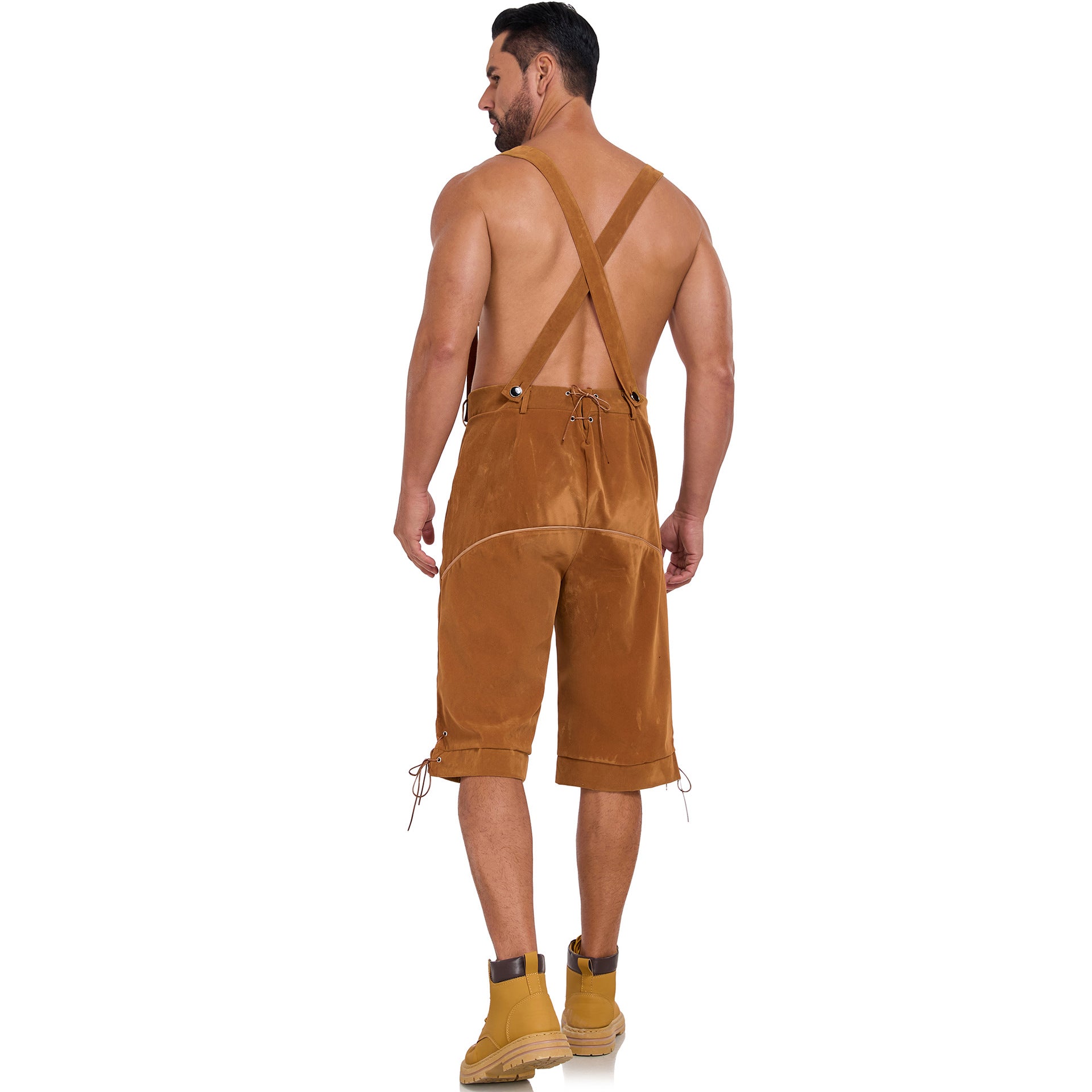 Costume bavarese tedesco da uomo per Oktoberfest Pantaloni salopette in velluto Halloween