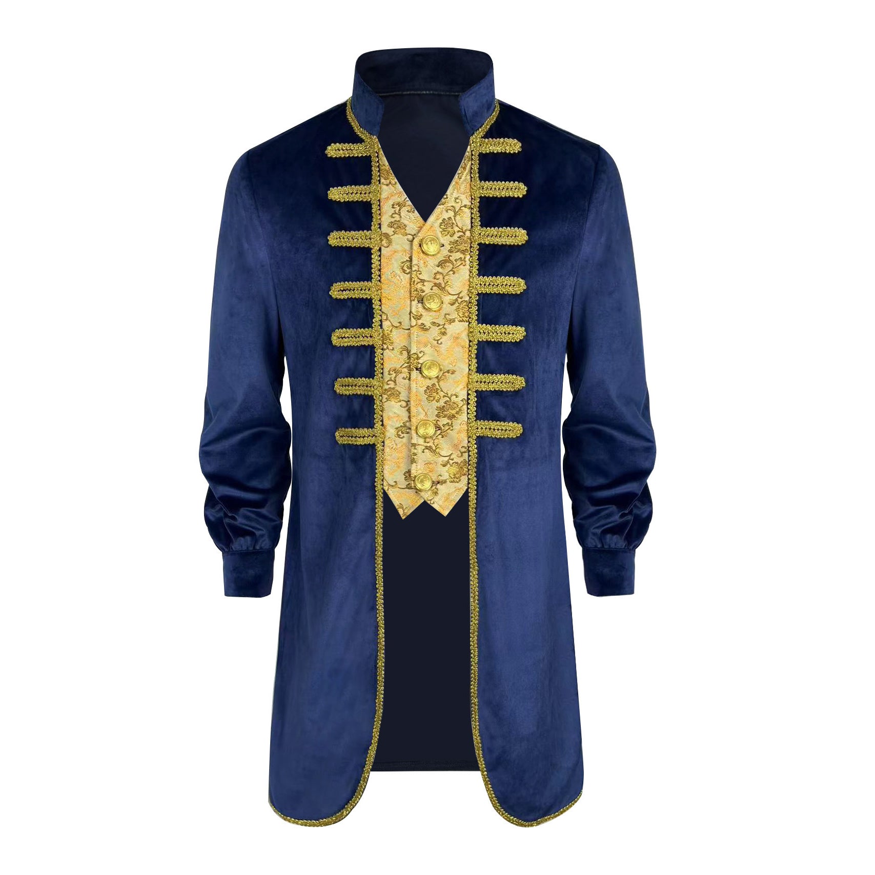 Costume da principe blu "La Bella e la Bestia" da uomo, frac medievale gotico