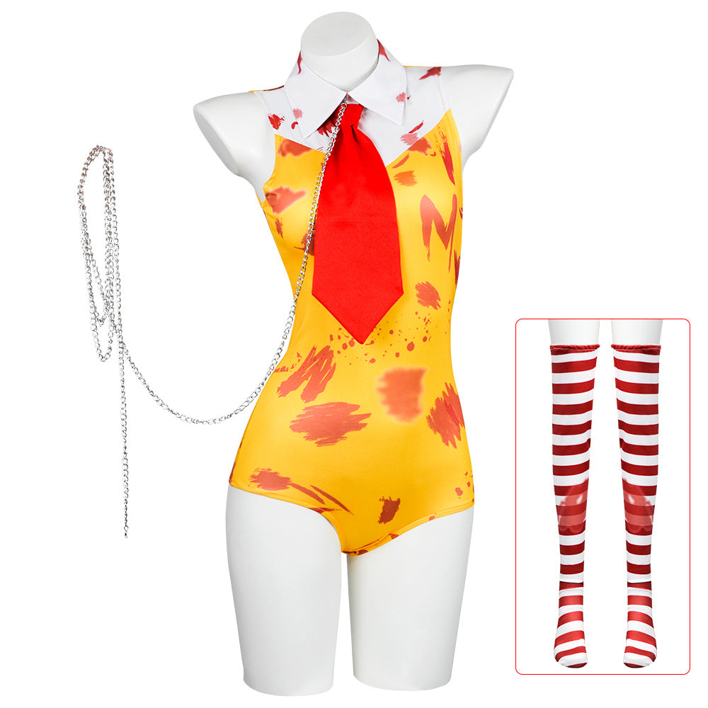 Costume da Clown Zio Halloween di McDonald's Set Tuta Cosplay per Carnevale Notte in Discoteca per Donna Ragazza