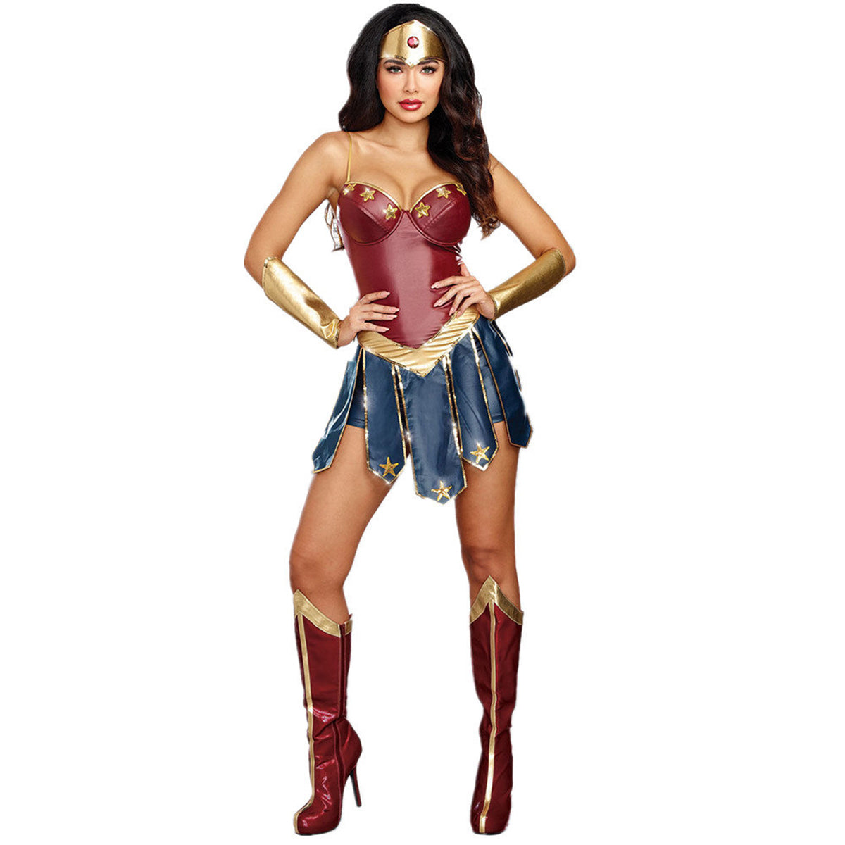 Costume Deluxe Donna Adulti Wonder Woman per Halloween da Supereroina