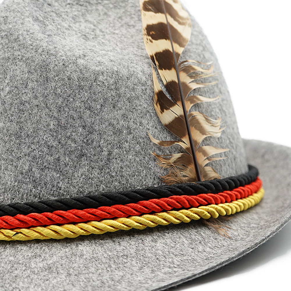 Cappello piumato da jazz panamense alpino tedesco birra Monaco Halloween