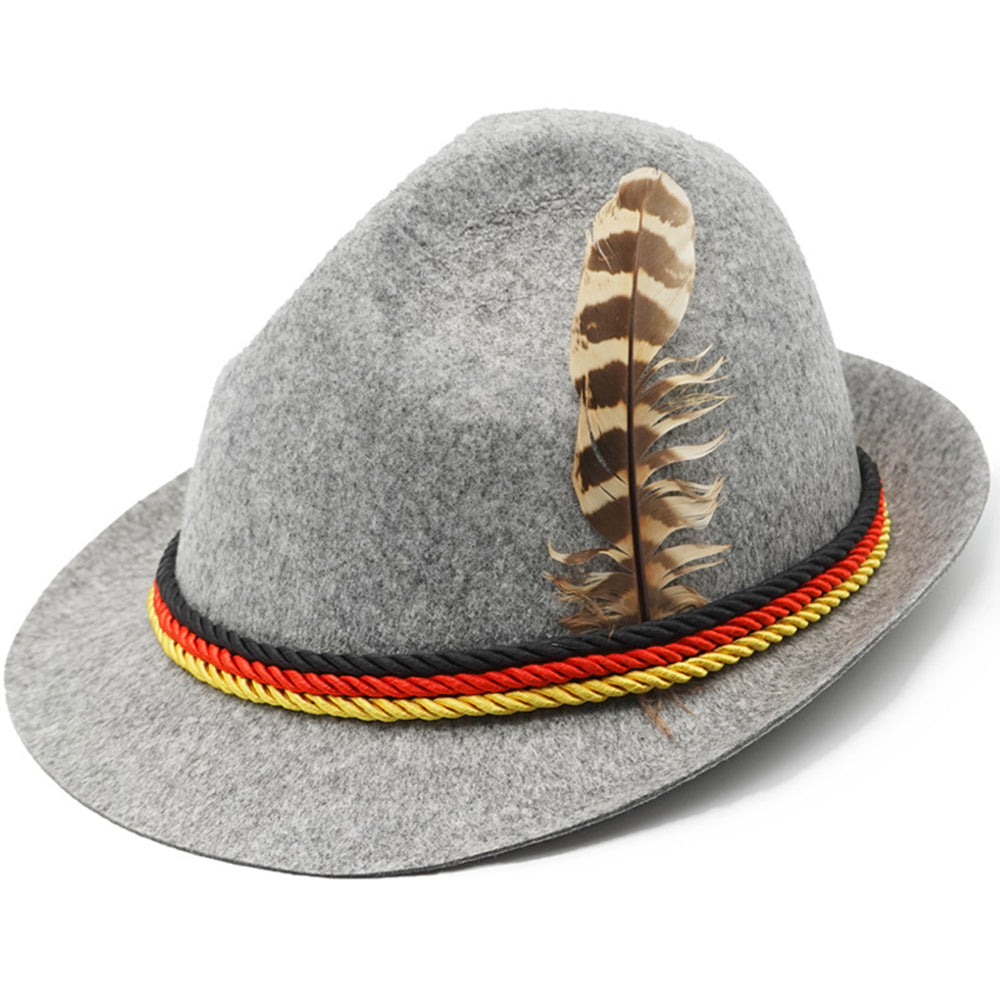 Cappello piumato da jazz panamense alpino tedesco birra Monaco Halloween