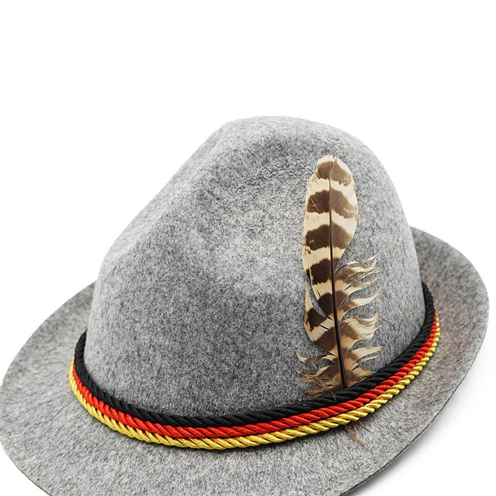 Cappello piumato da jazz panamense alpino tedesco birra Monaco Halloween