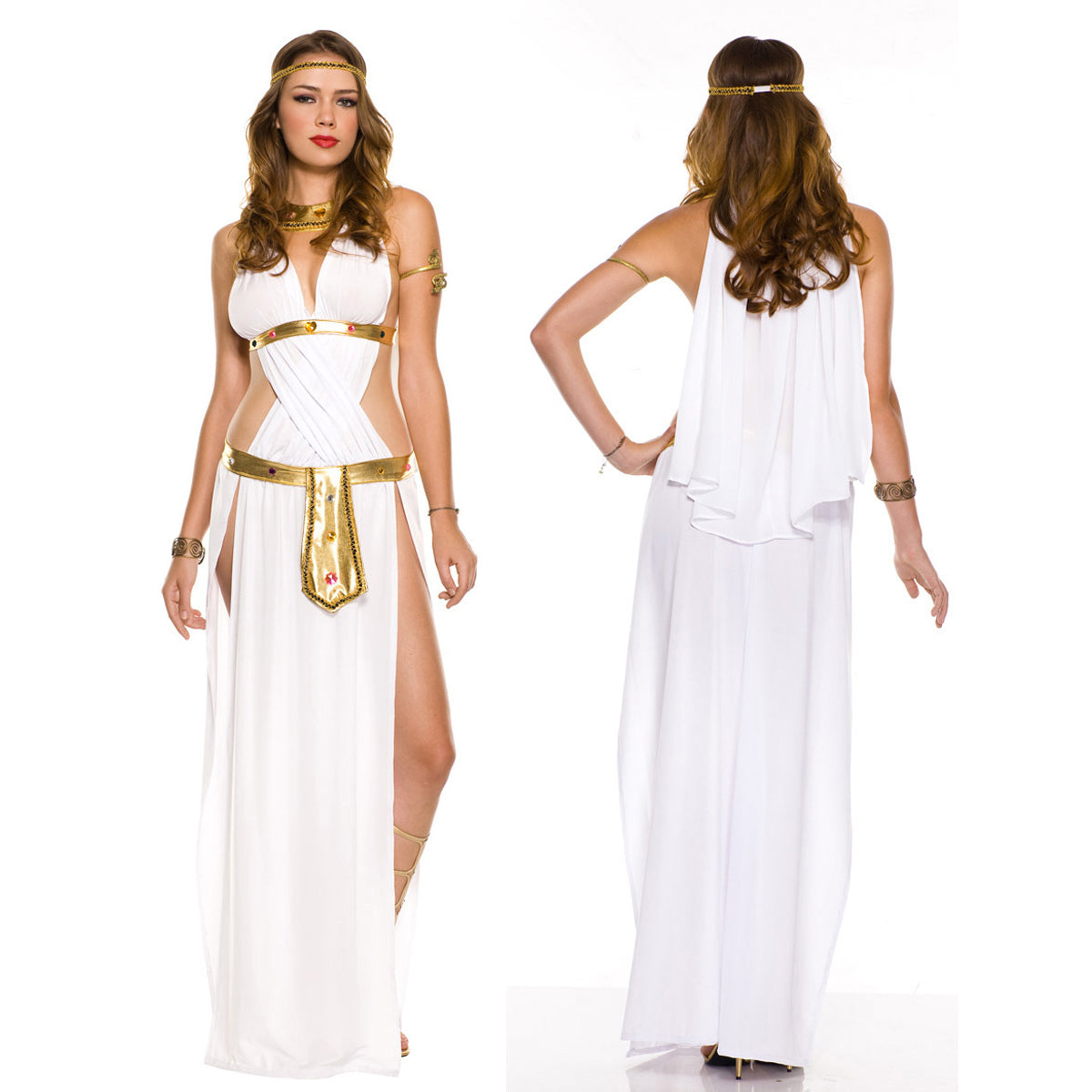 Costume da Dea Dorata da Donna Abito Egiziano Cleopatra
