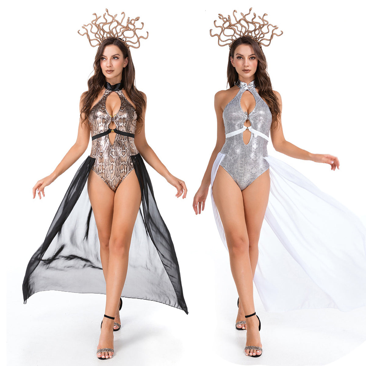 Costume Medusa d'Argento Antica Grecia Halloween