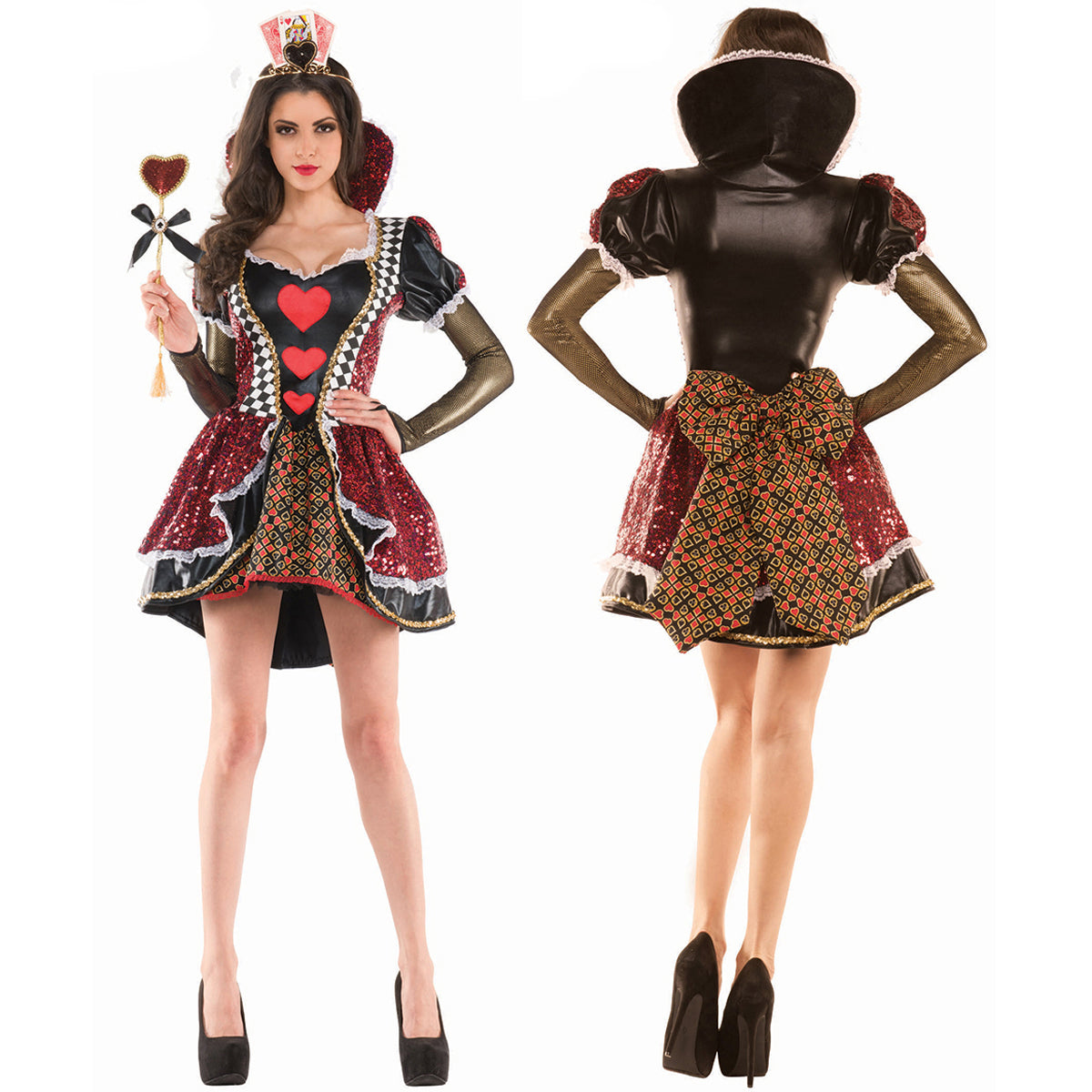 Costume Regina di Cuori per Donna Night Club Halloween