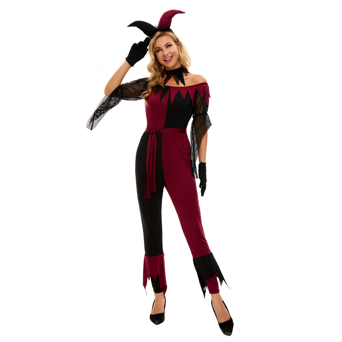 Costume da pagliaccio Psycho Jester Suicide Squad per donna Halloween