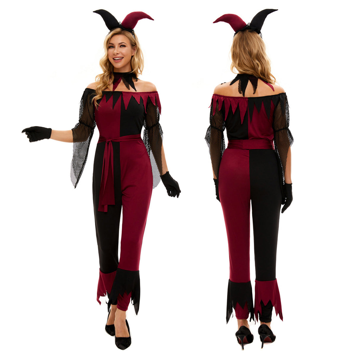 Costume da pagliaccio Psycho Jester Suicide Squad per donna Halloween
