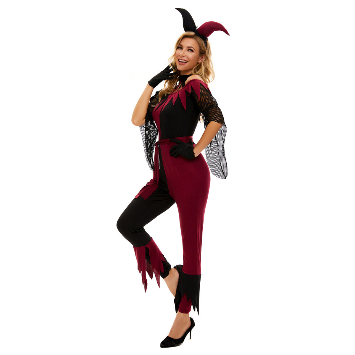 Costume da pagliaccio Psycho Jester Suicide Squad per donna Halloween