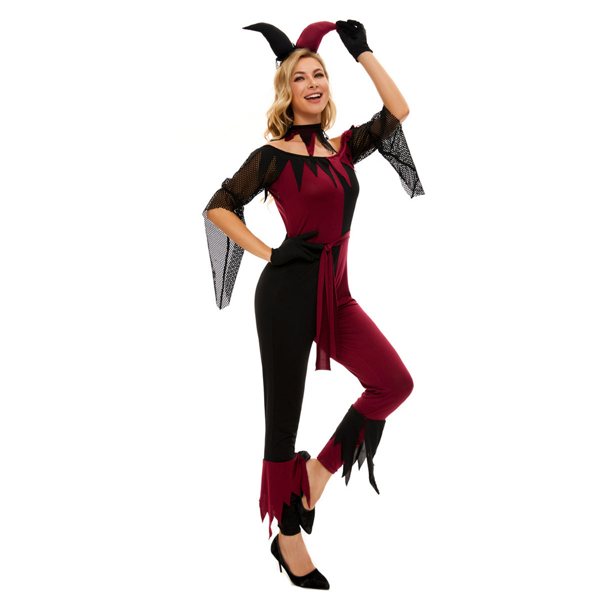 Costume da pagliaccio Psycho Jester Suicide Squad per donna Halloween