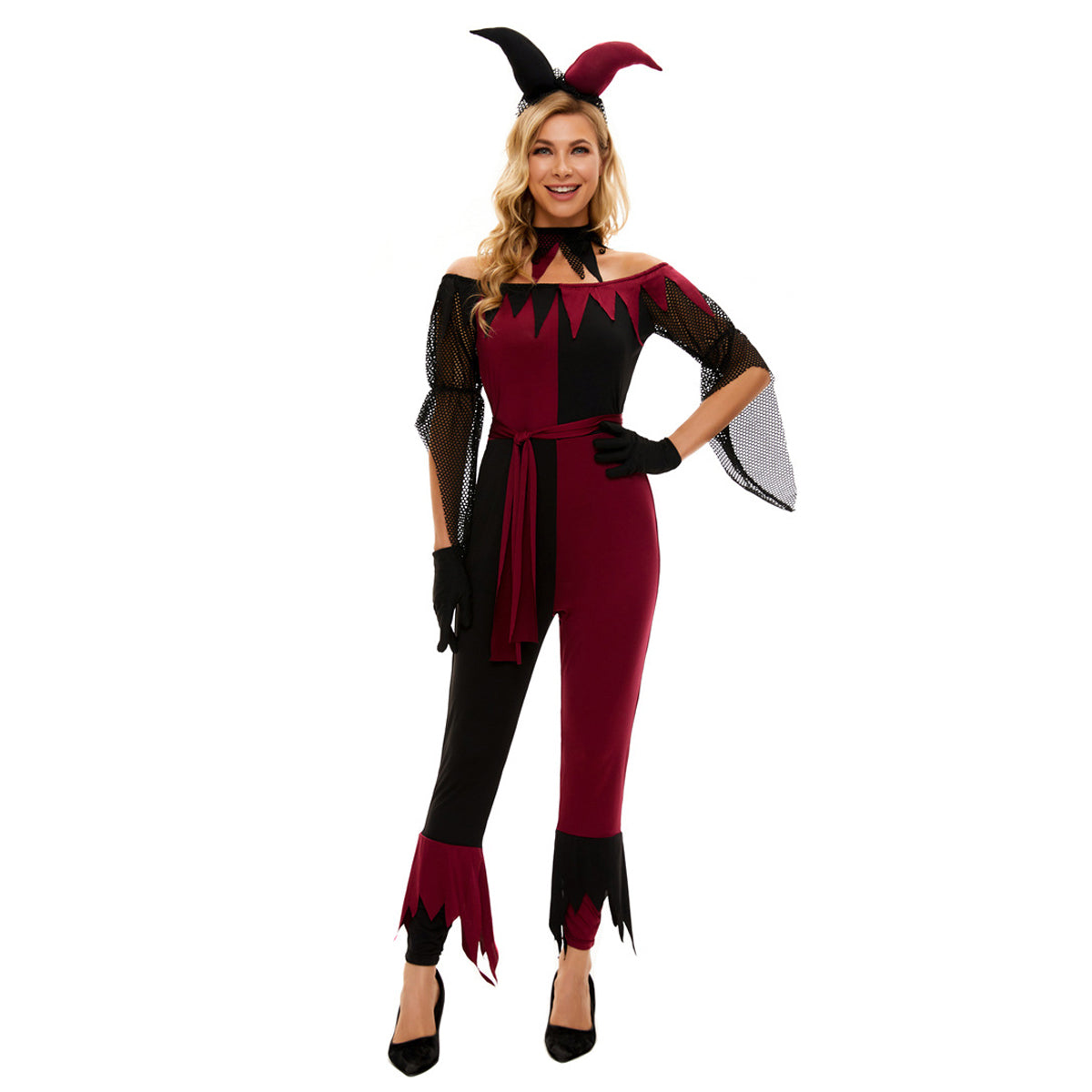 Costume da pagliaccio Psycho Jester Suicide Squad per donna Halloween