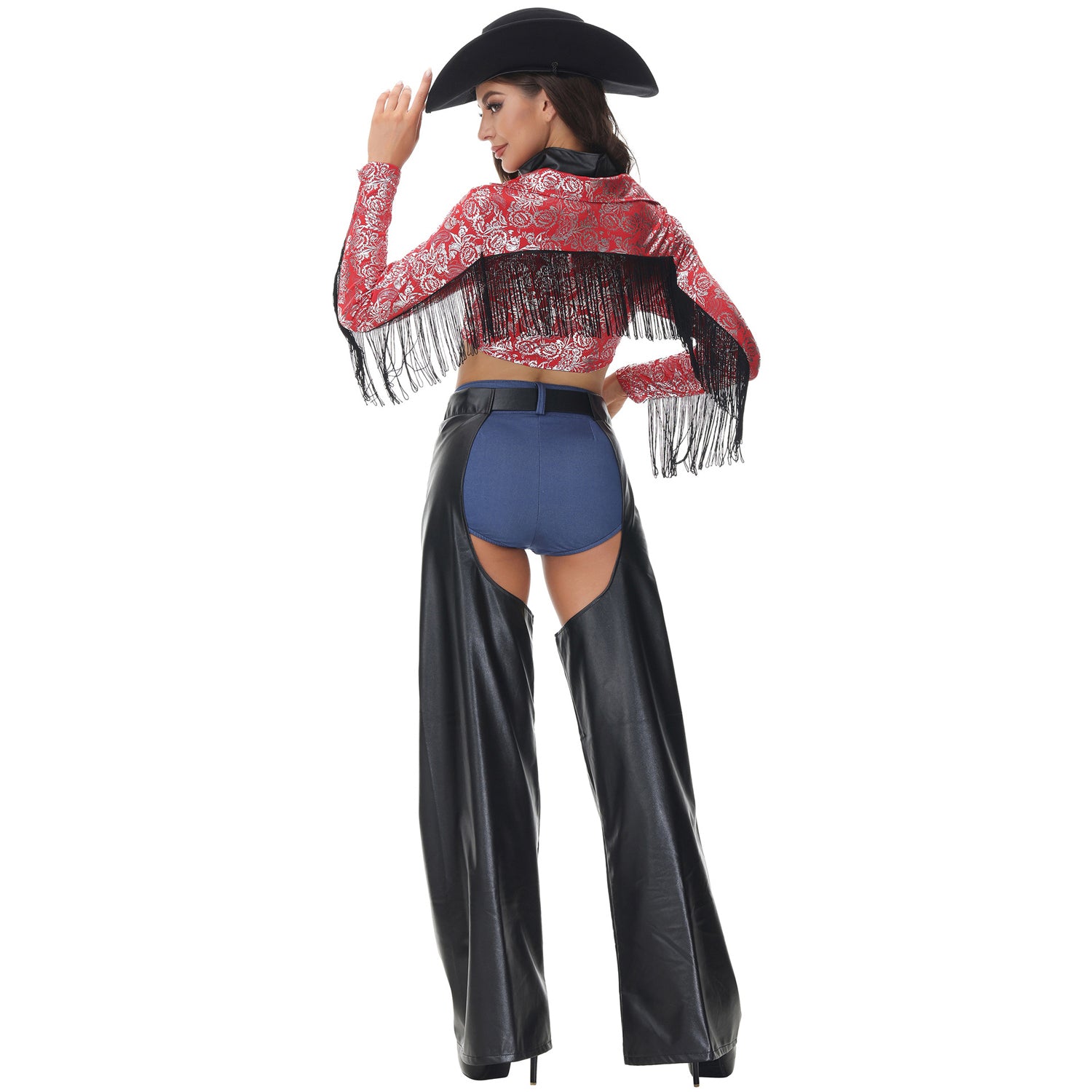 Costume autentico da cowgirl in stile western per cavalcate
