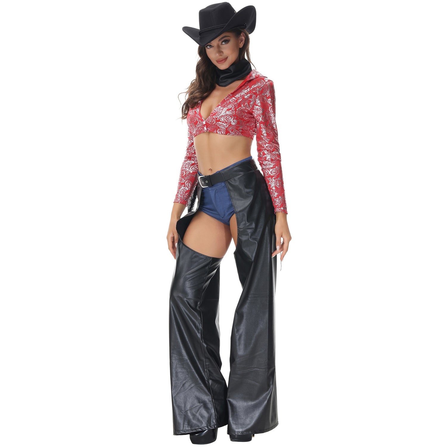 Costume autentico da cowgirl in stile western per cavalcate