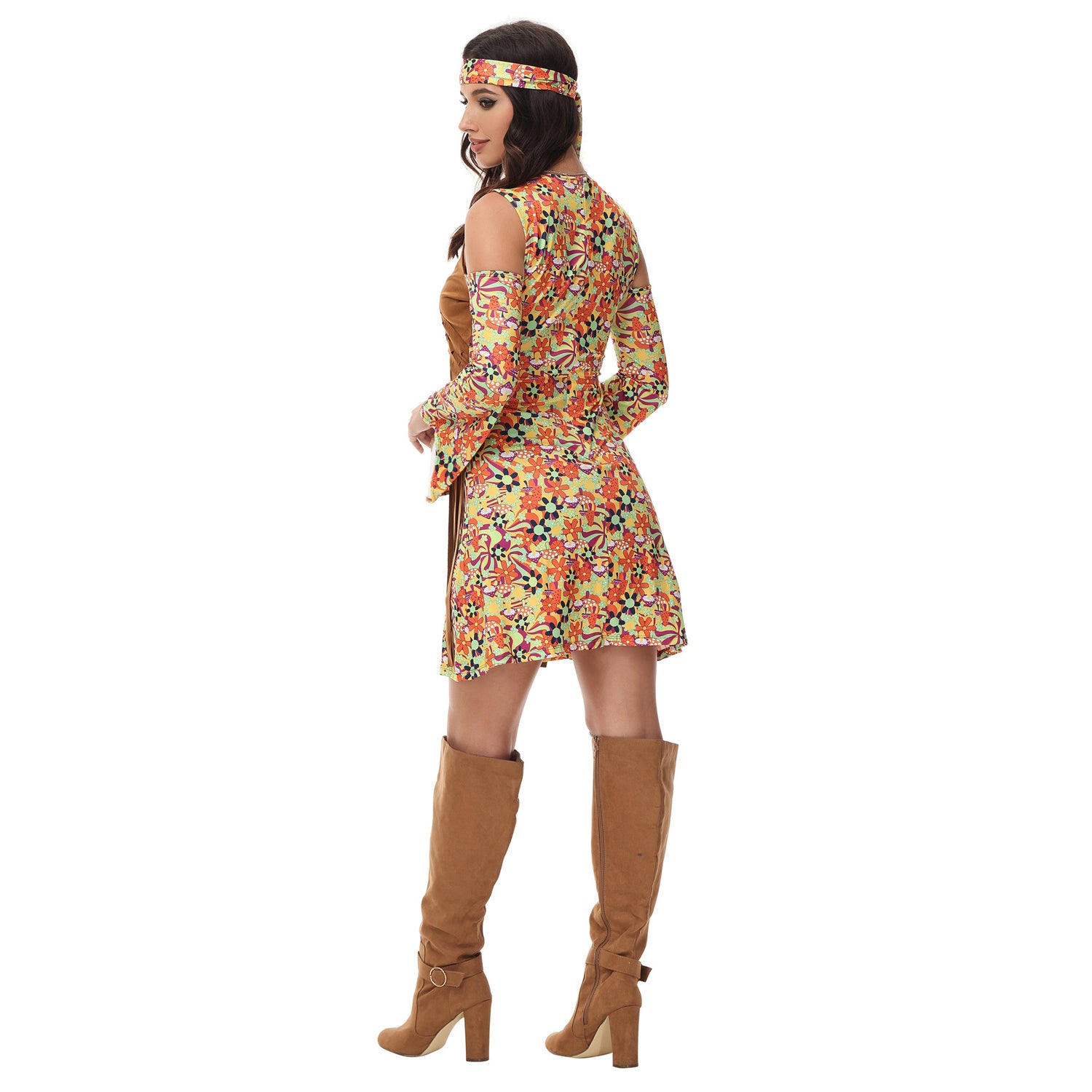 Costume Hippie Puro Vestito Classico Stile Retrò per Donna