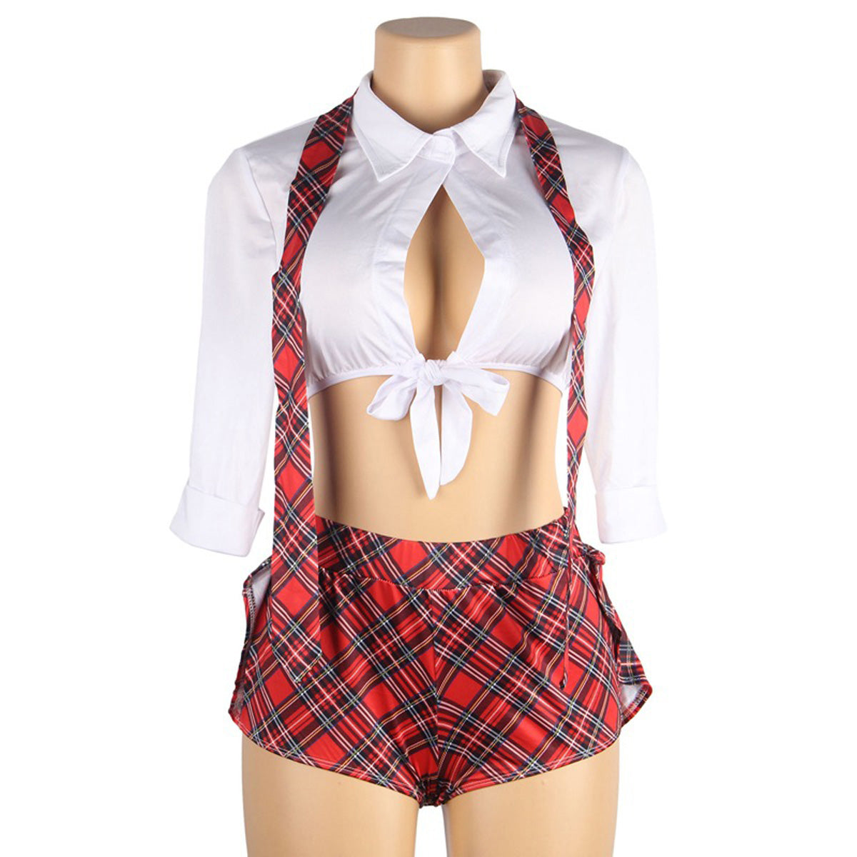 Costume adulto da insegnante allettante con cravatta