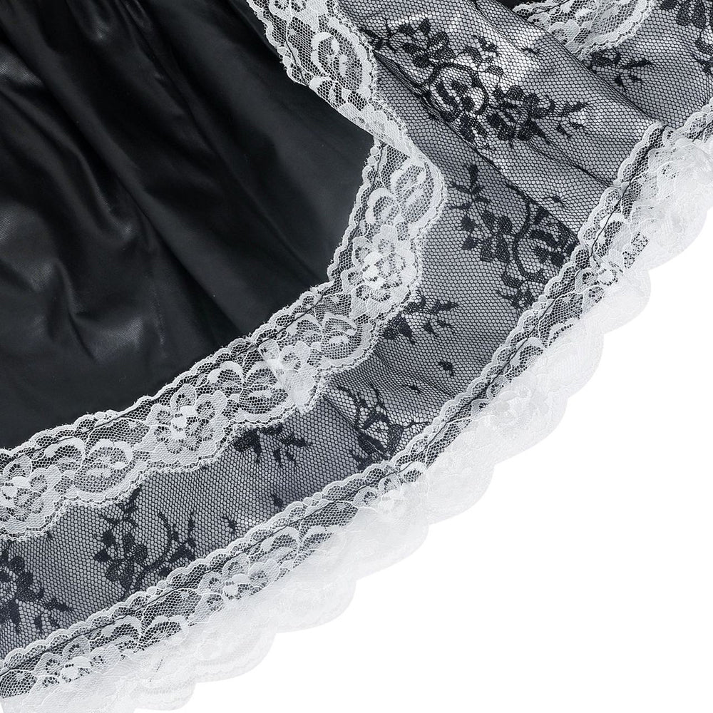 Costume da gioco vestito da cameriera francese in pizzo