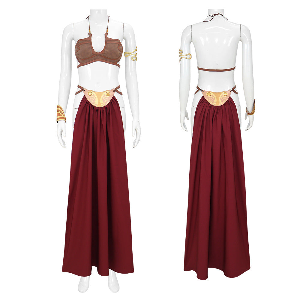 Costume cosplay da carnevale da principessa Leia Organa di Star Wars per adulti