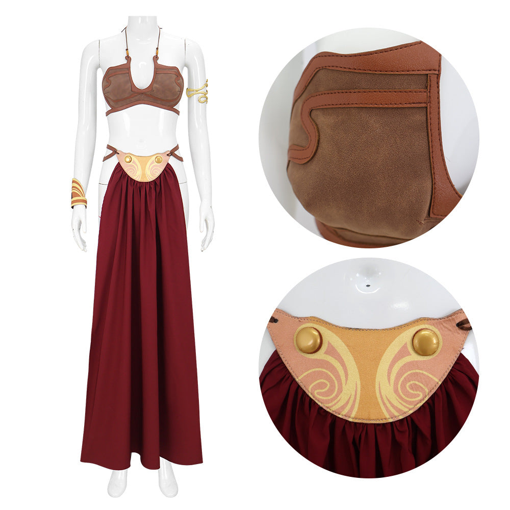 Costume cosplay da carnevale da principessa Leia Organa di Star Wars per adulti