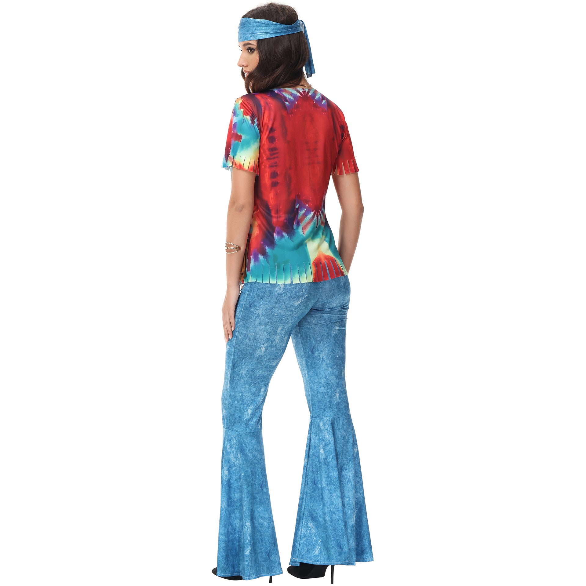 Costume da festa per adulti anni '70 '80 disco hippie