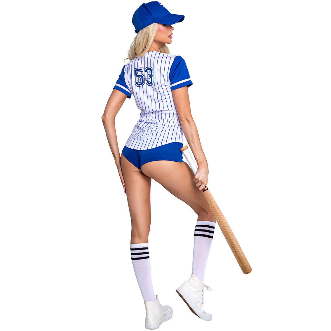 Costume da cheerleader arbitro sexy giocatore di baseball Playboy Homerun Hunk