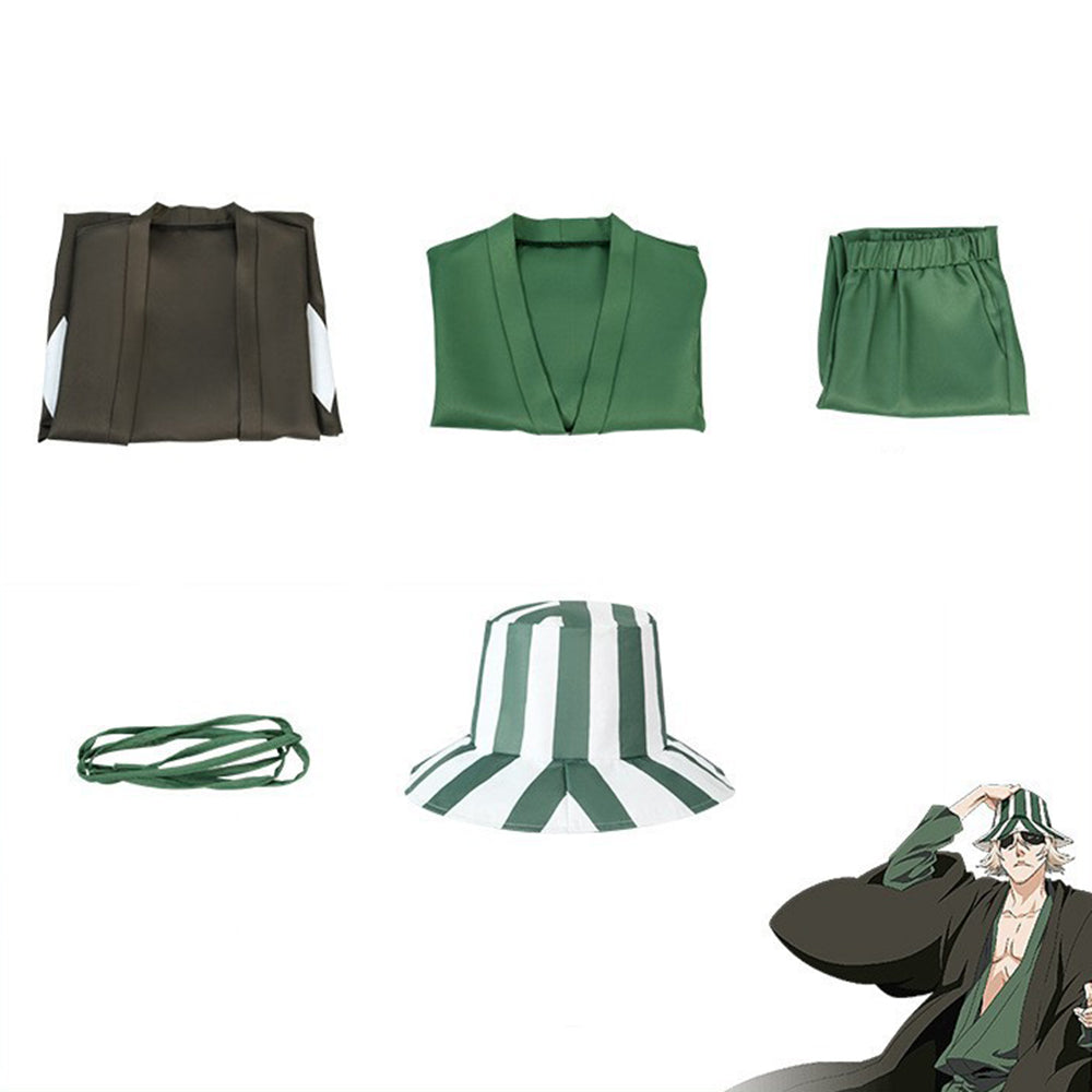 Costume cosplay completo di Bleach Urahara Kisuke con cappello