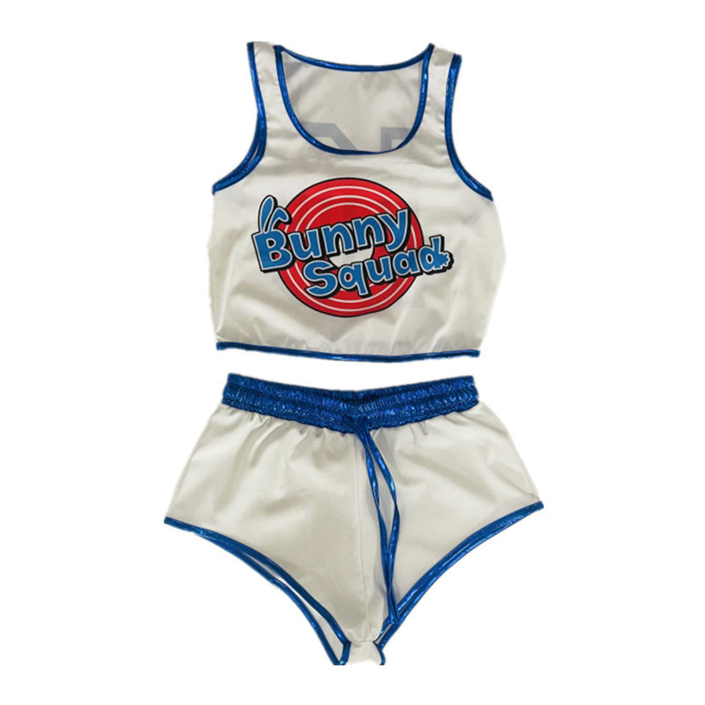 Bunny Squad Costume Football cheerleaders Costume vest shorts 2pics set
