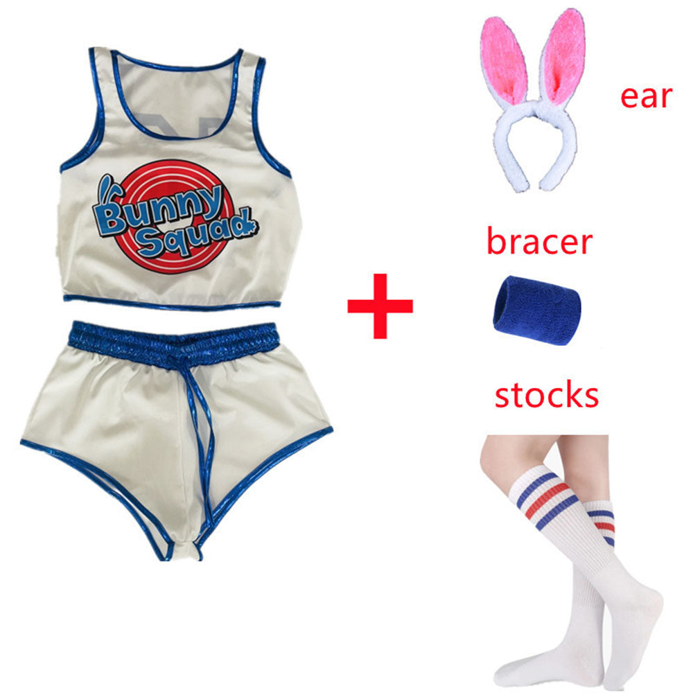 Bunny Squad Costume Football cheerleaders Costume vest shorts 2pics set