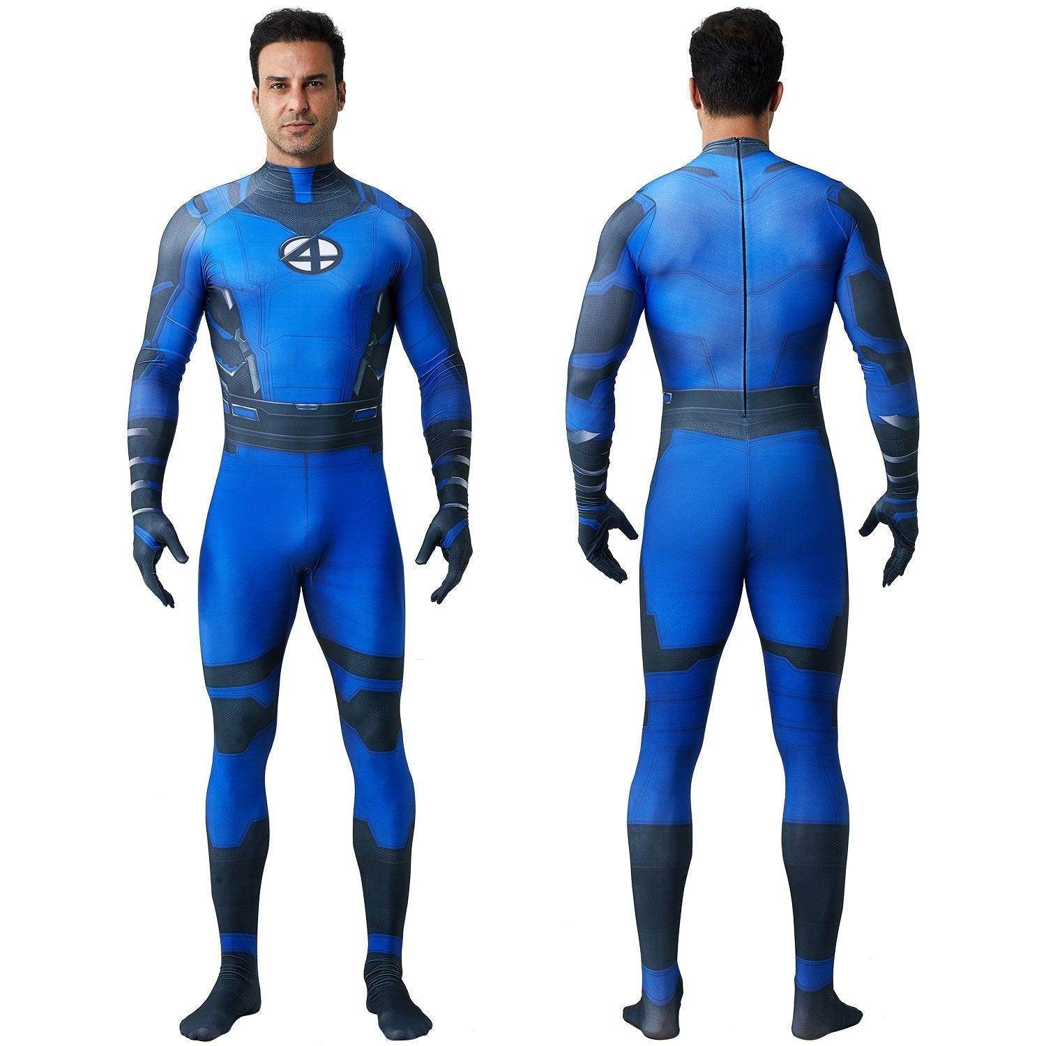 Fantastic Four Mr. Fantastic Reed Richards Cosplay Zentai Costume Suit for Adults and Kids - Ecosfun