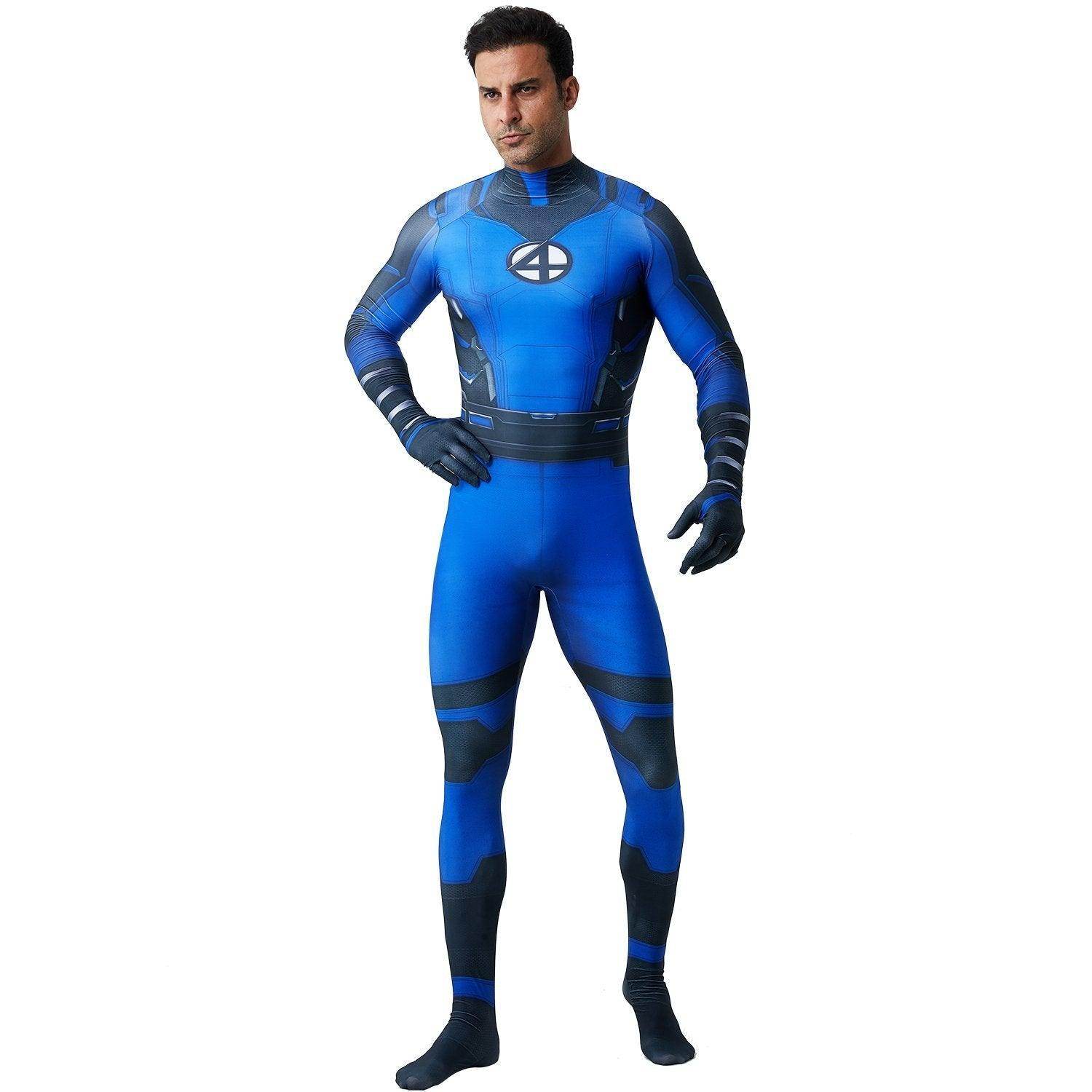 Fantastic Four Mr. Fantastic Reed Richards Cosplay Zentai Costume Suit for Adults and Kids - Ecosfun