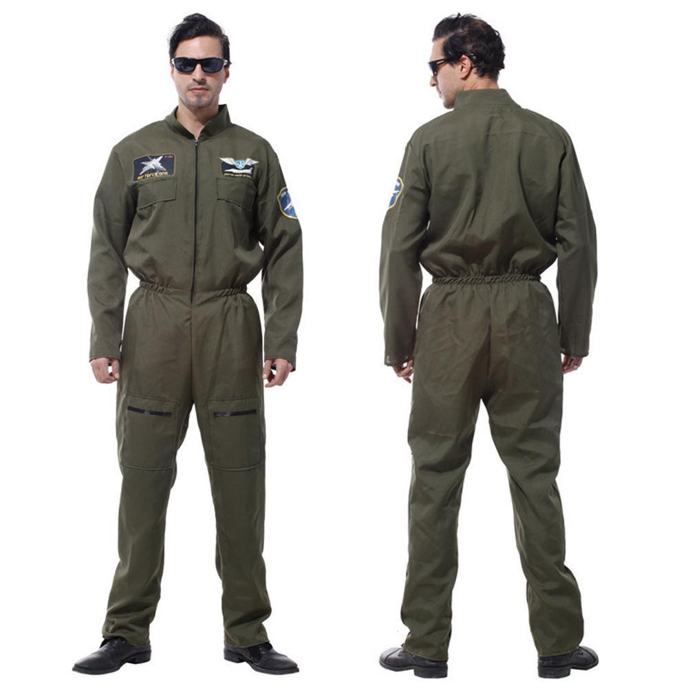 Costume da tuta Top Gun da uomo, tuta da volo per adulti, uniforme da pilota aviatore