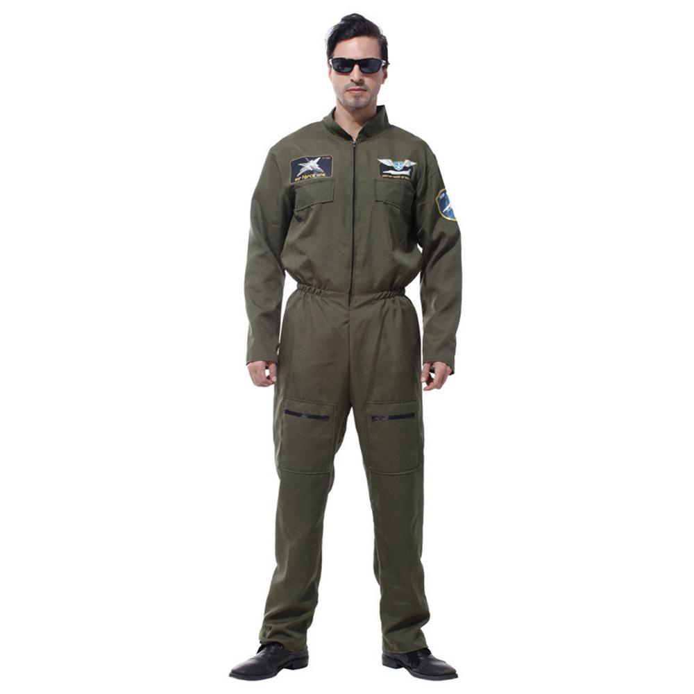Costume da tuta Top Gun da uomo, tuta da volo per adulti, uniforme da pilota aviatore